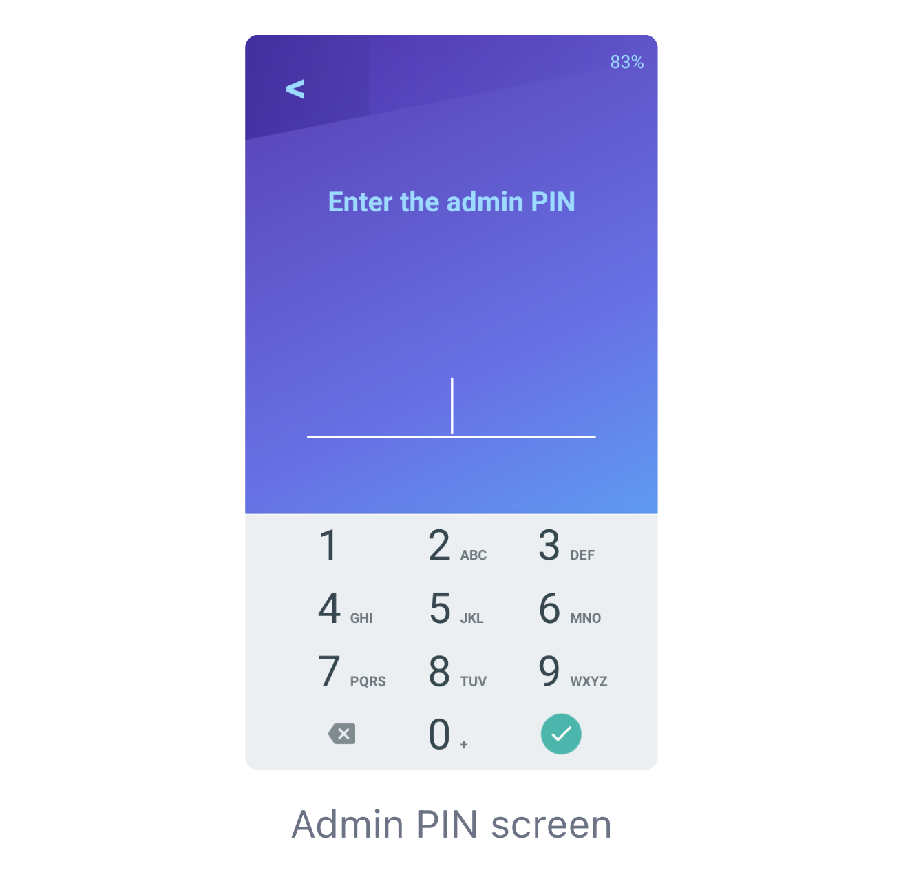 WisePOS E écran pour saisir code PIN