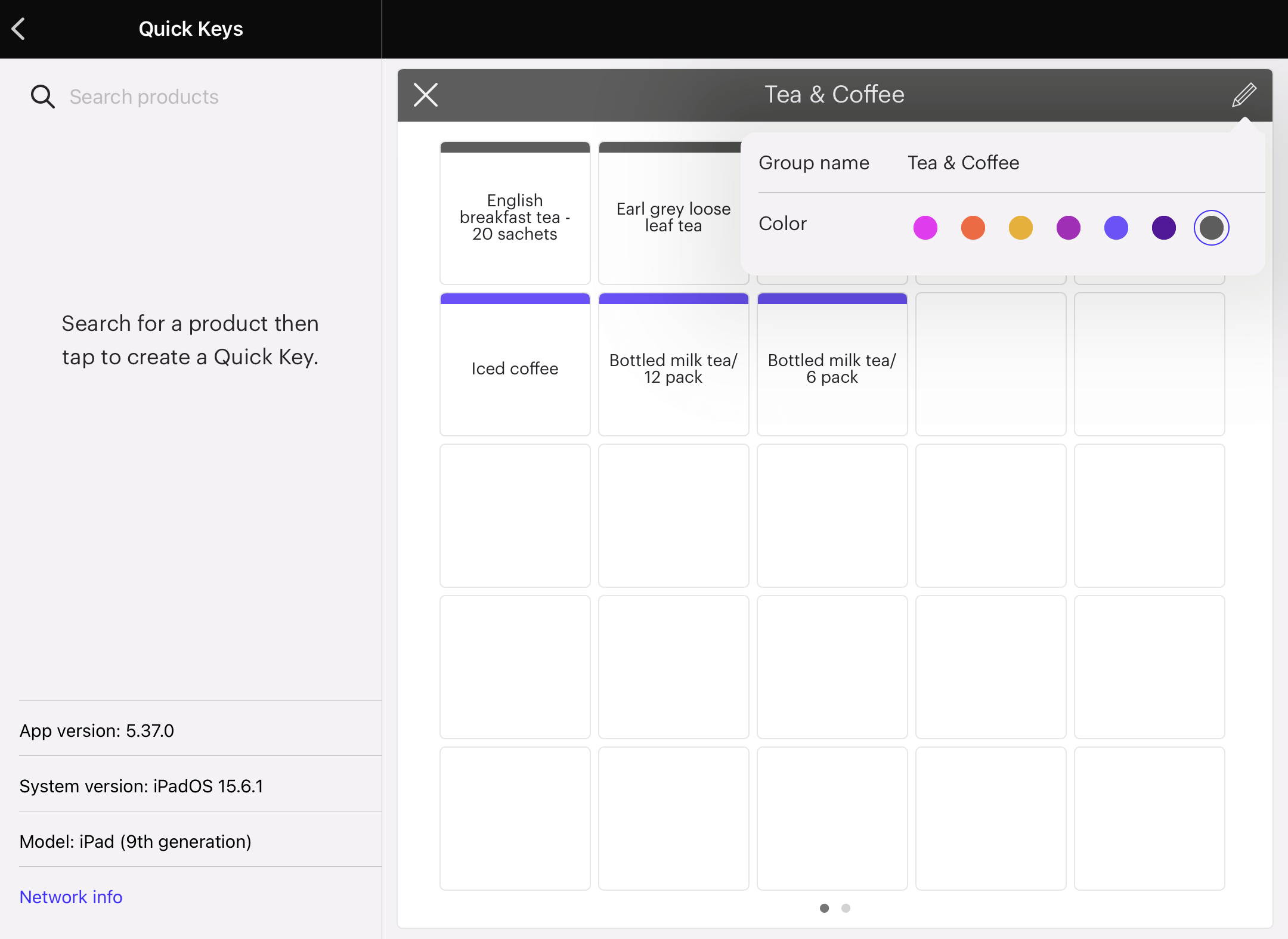 Edit folder pop up with options to change label and color.